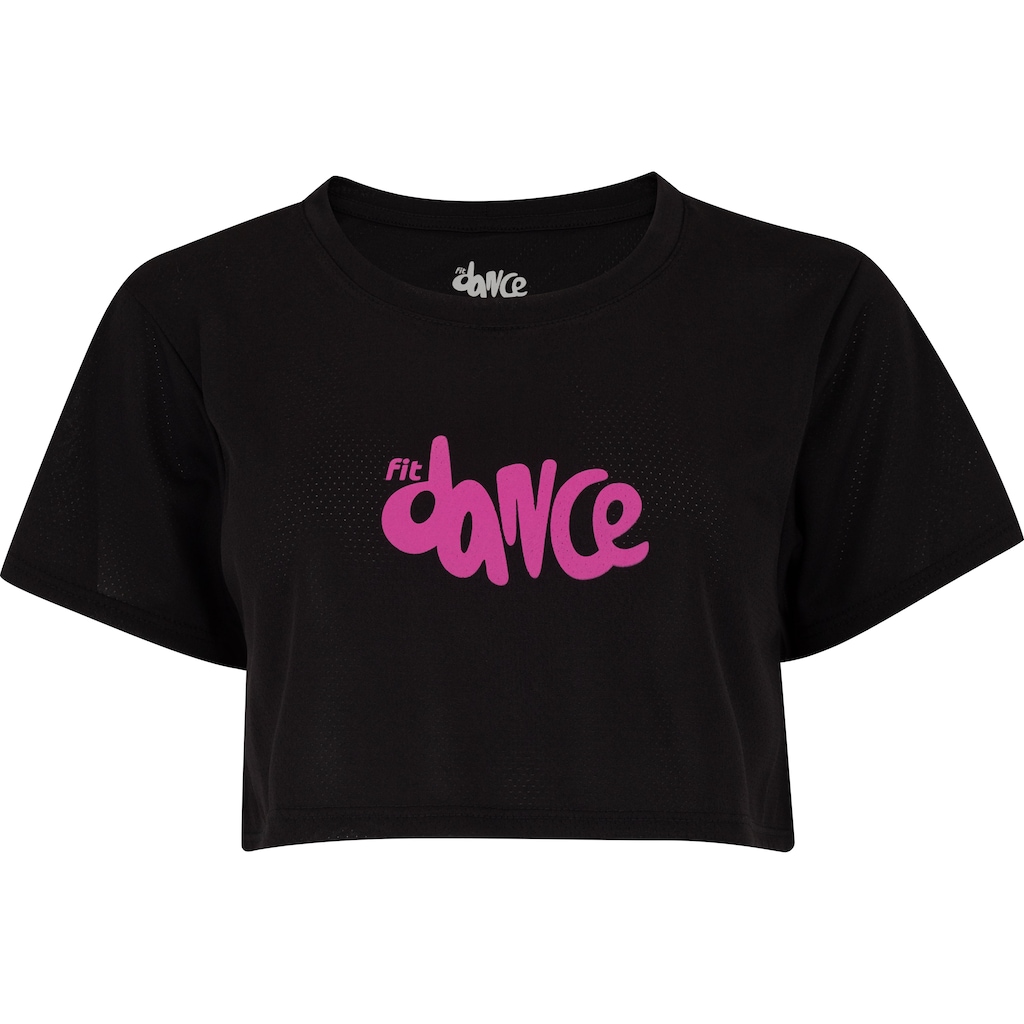 Blusa Cropped Feminina Fit Dance Manga Curta