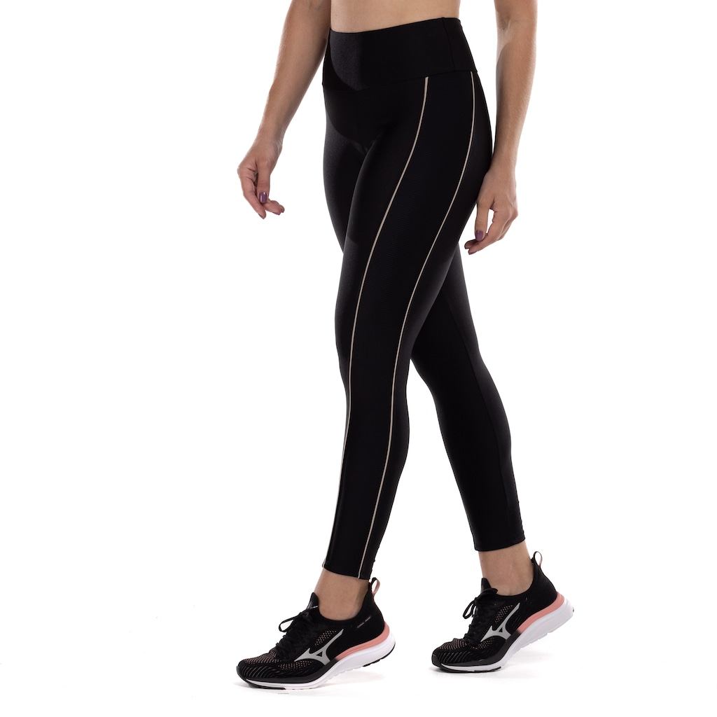 Calça Legging Feminina Oxer Zig Lateral Média Compressão Cintura Média - Foto 1