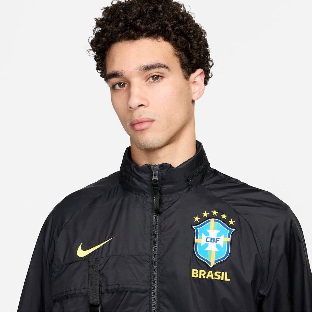 Jaqueta Corta-Vento Seleção do Brasil CBF Nike Masculina com Capuz Halo Anthem - Foto 3