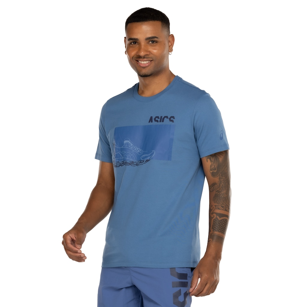 Camiseta Masculina ASICS Manga Curta Malha Est Sneaker