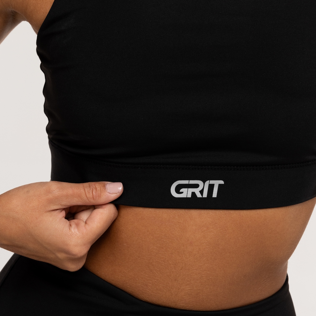 Imagem 3 do produto Top Fitness com Bojo Removível Authen Alta Sustentação Grit Bossa Nadador Reto com Bolso Ajustável Adulto