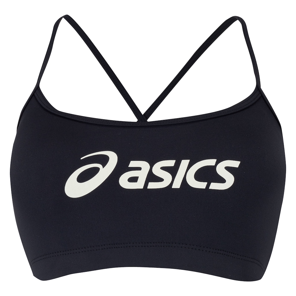 Top Fitness com Bojo Fixo ASICS Logo Alça Cruzada Baixa Sustentação Adulto
