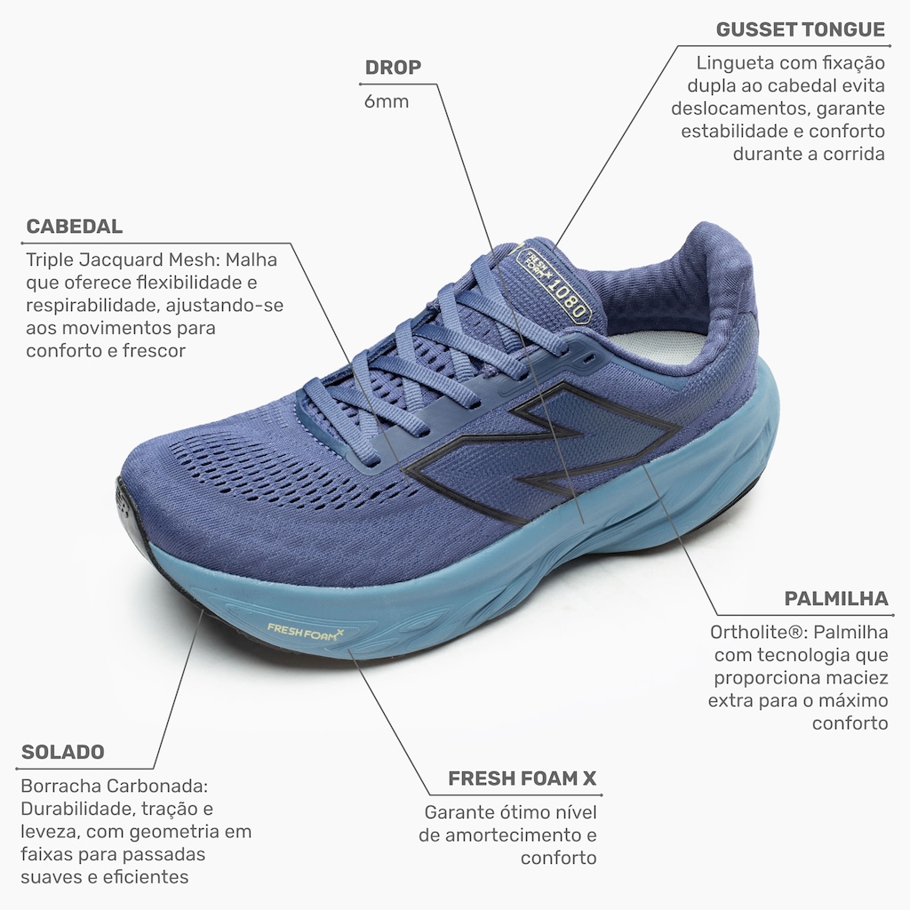 Imagem 2 do produto Tênis New Balance Fresh Foam X 1080 V14 Feminino