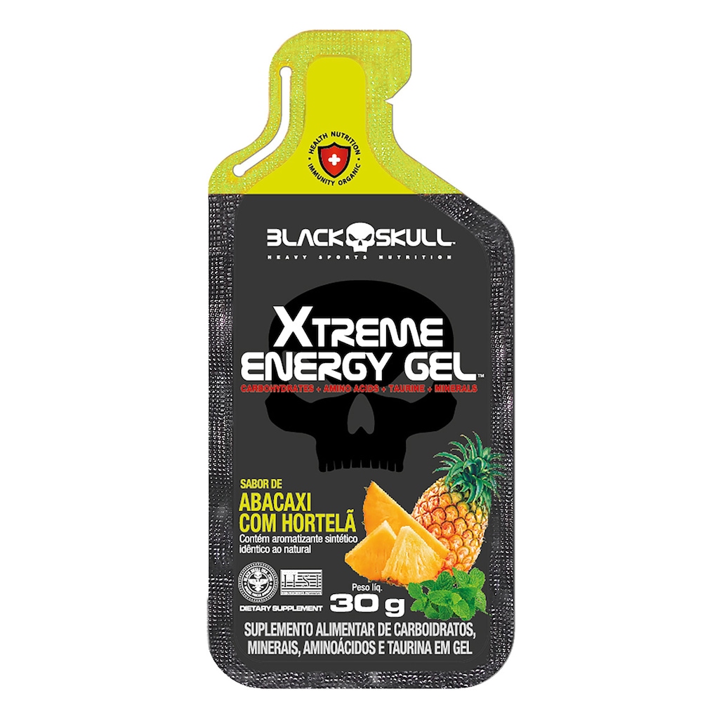 Xtreme Energy Gel Black Skull Abacaxi com Hortelã 30 g