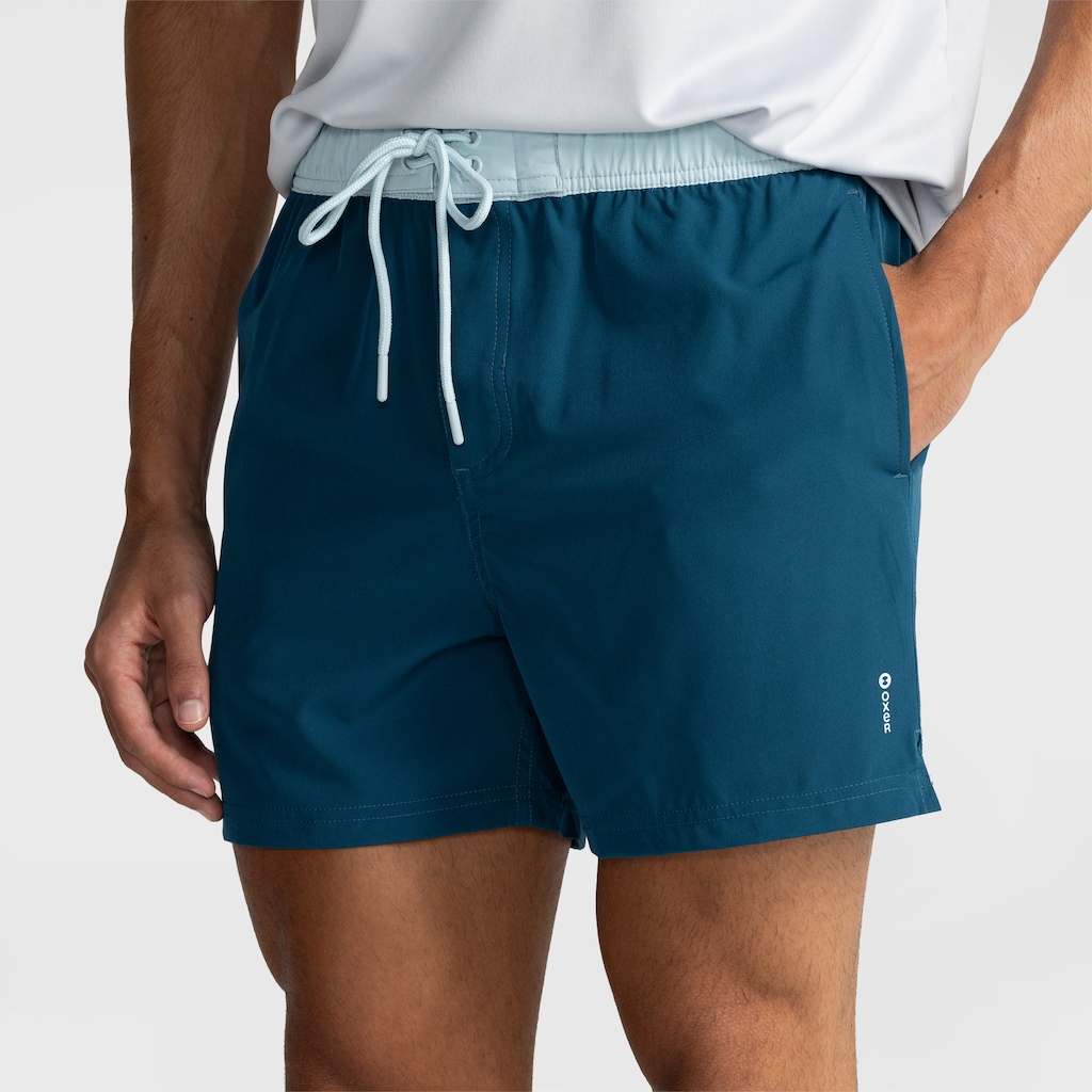 Bermuda Masculina Oxer Swim Liso Contraste - Foto 1