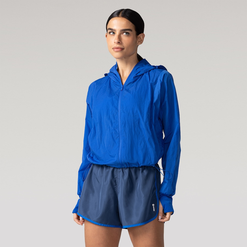 Jaqueta Feminina Corta-Vento Light Aba Removível Abertura para Dedo Oxer