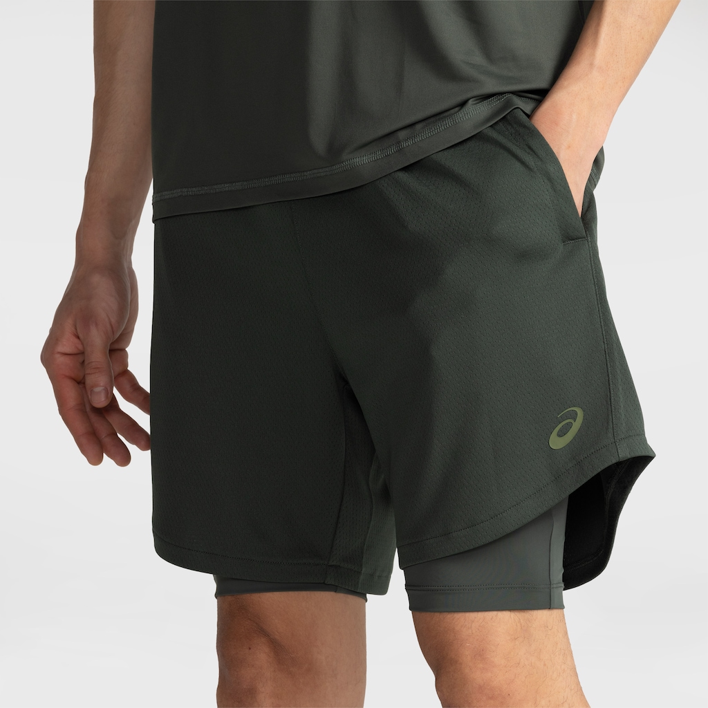 Imagem 1 do produto Bermuda Masculina ASICS Malha 2 em 1 Elástico Logo