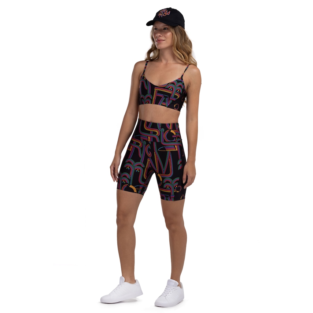 Bermuda Feminina Farm Biker Logotuca Cós Médio Média Compressão