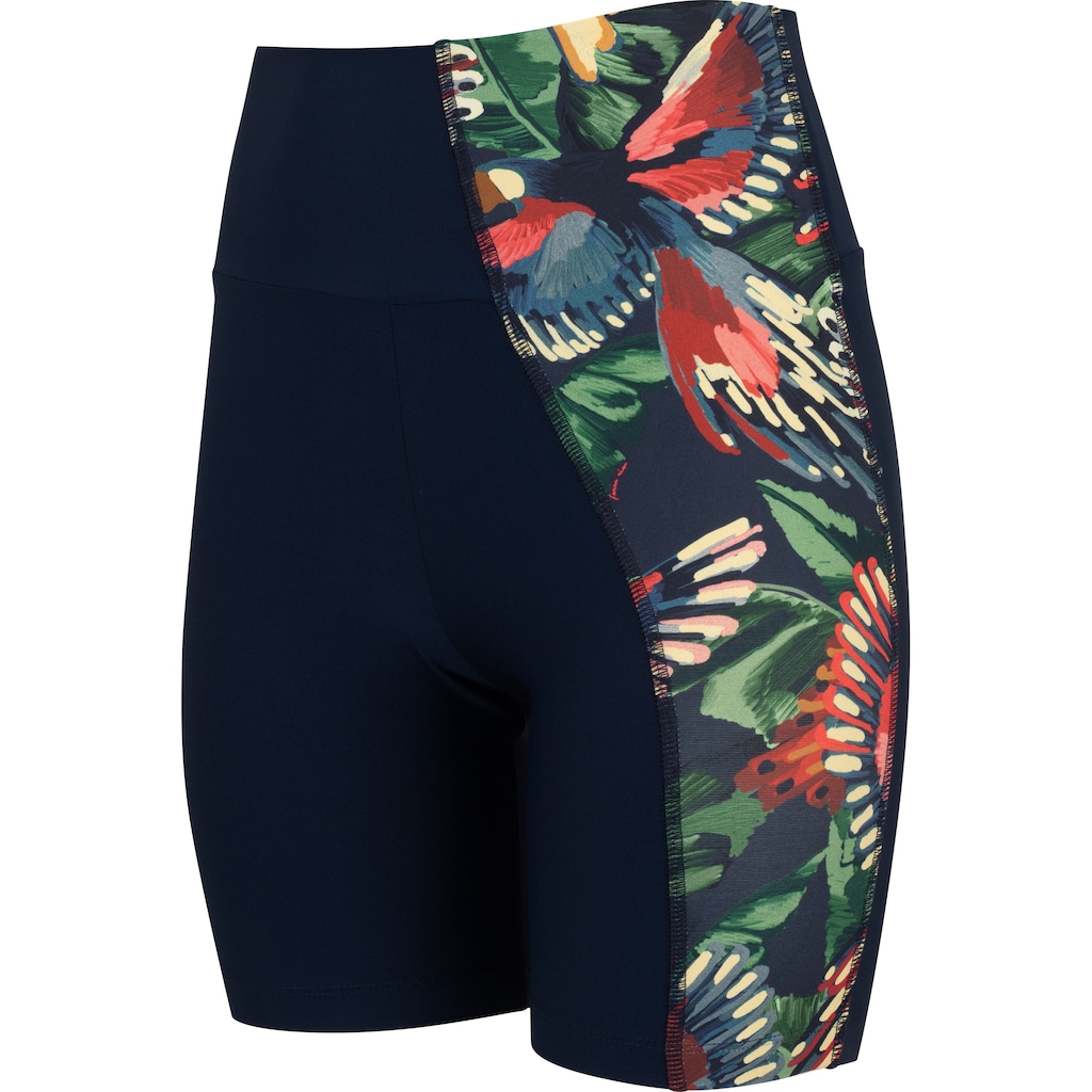 Bermuda Biker Feminina Farm Voo Pássaros Cós Médio Média Compressão