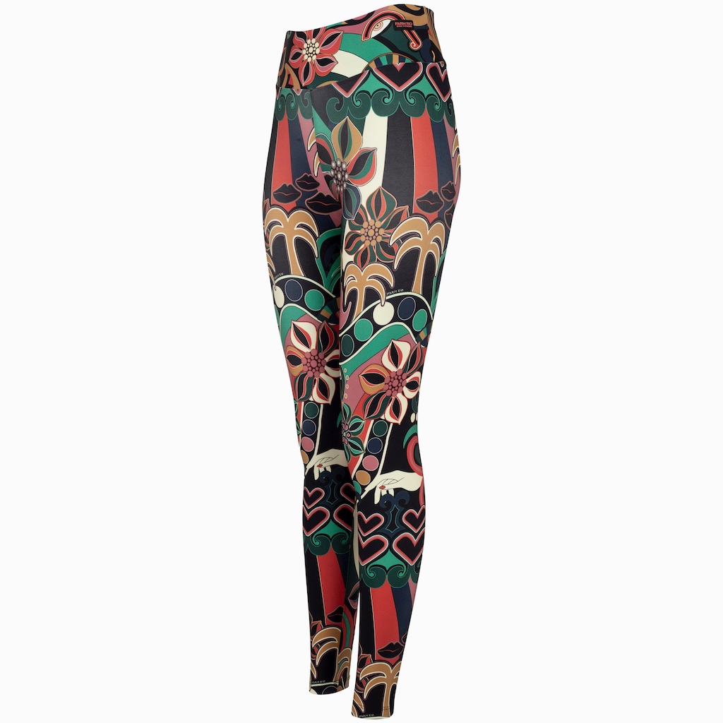 Calça Farm Legging Floresta de Cor Cós Médio Média Compressão Feminina