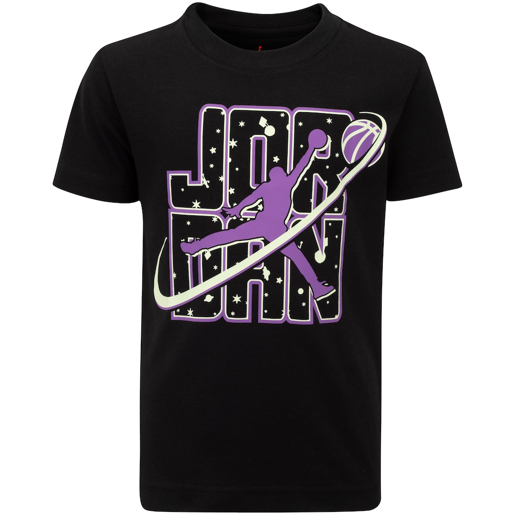 Camiseta Infantil Nike Manga Curta Jordan Flight Galaxy Glow