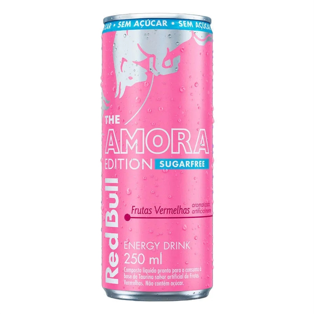 Energético Red Bull The Amora Edition Sem Açúcar Frutas Vermelhas - 250ml