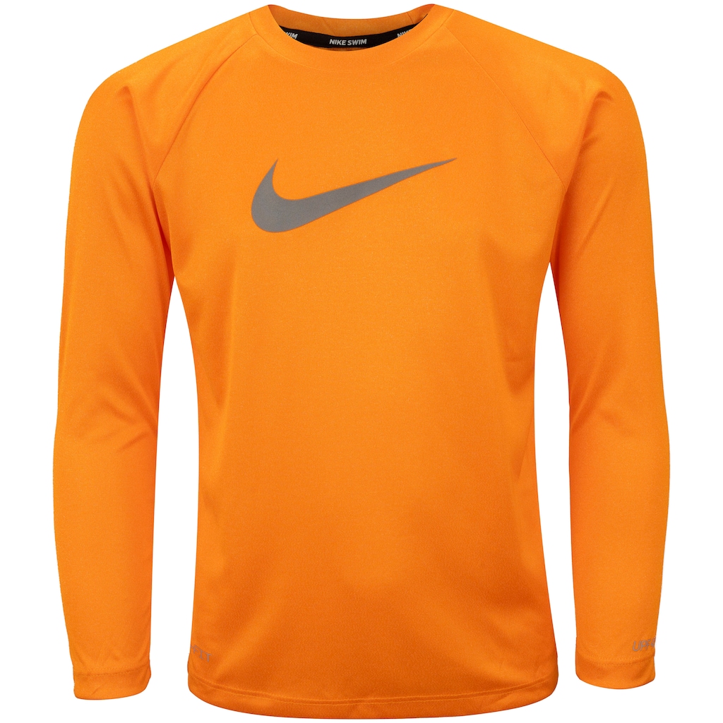 Camiseta Infantil Nike Manga Longa Heather Sleeve Hydrogua Proteção UV - Foto 1
