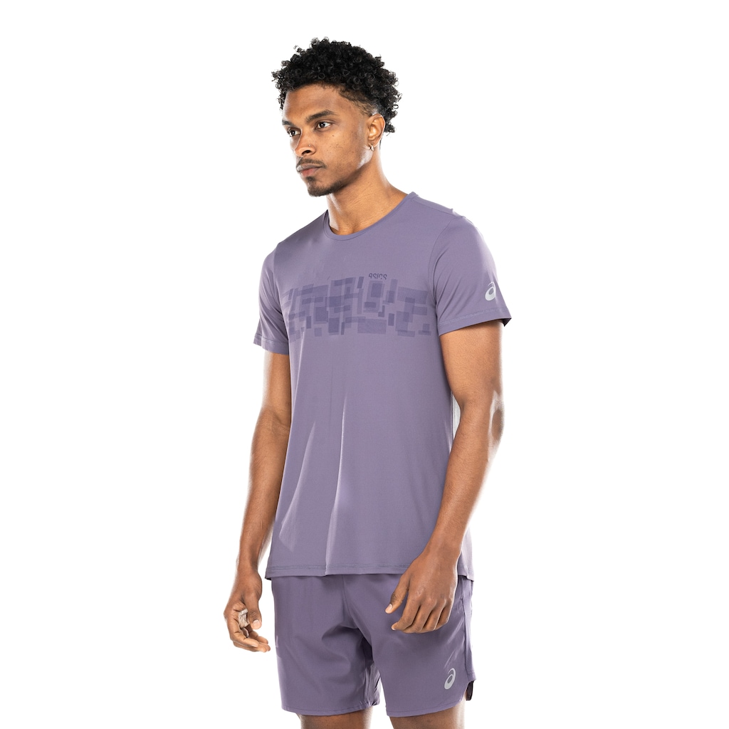 Camiseta Masculina ASICS Manga Curta Estampa Crepe