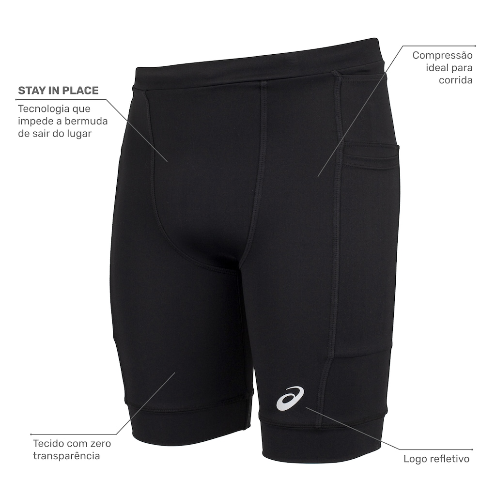 Bermuda ASICS Run Science 5 Bolsos Masculina