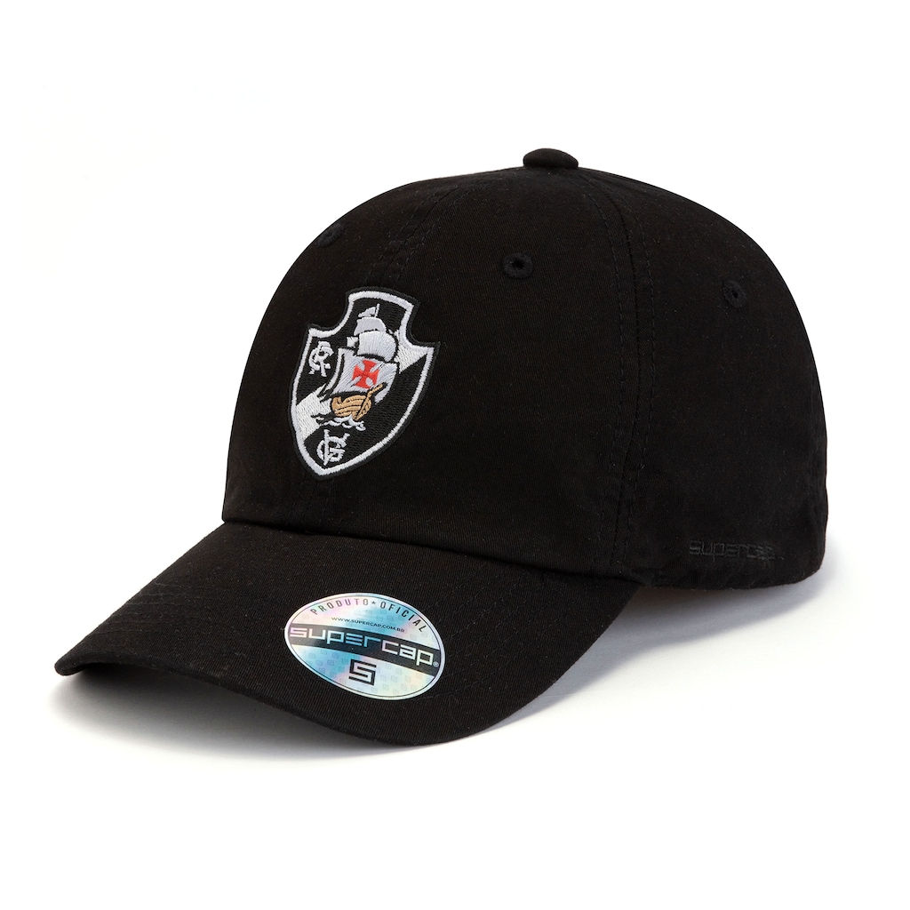 Boné do Vasco da Gama Aba Curva Supercap Strapback Tinturado com Bordado Adulto