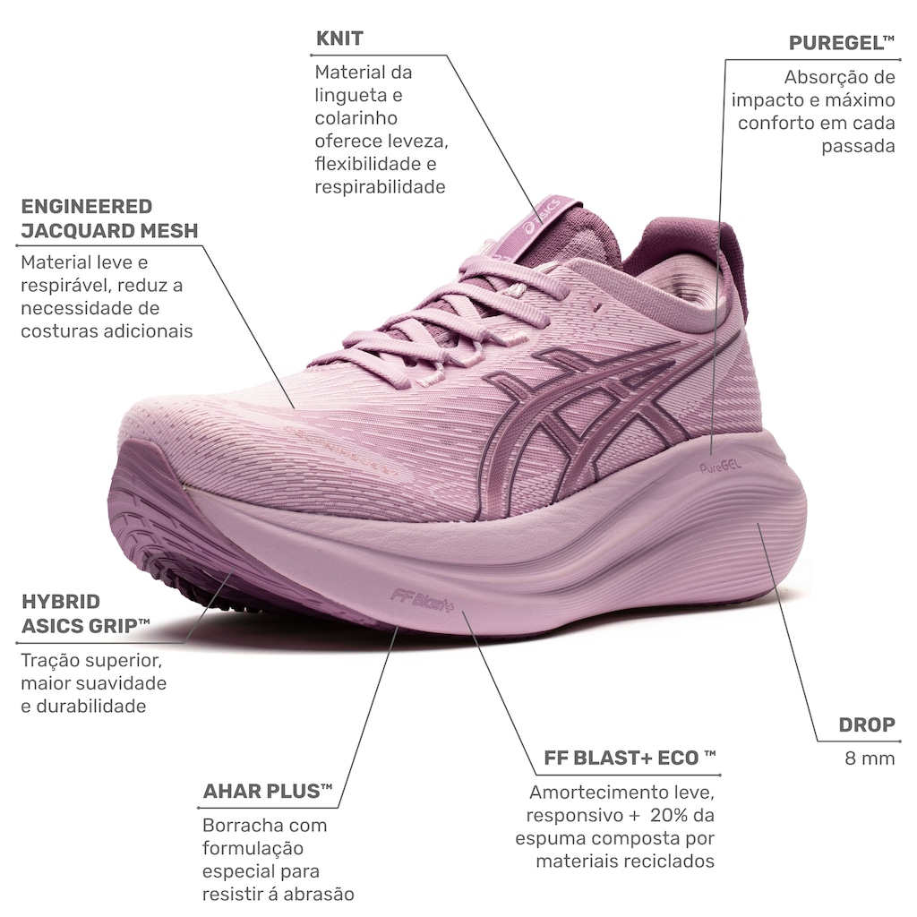 Imagem 2 do produto Tênis ASICS Gel-Nimbus 27 Feminino