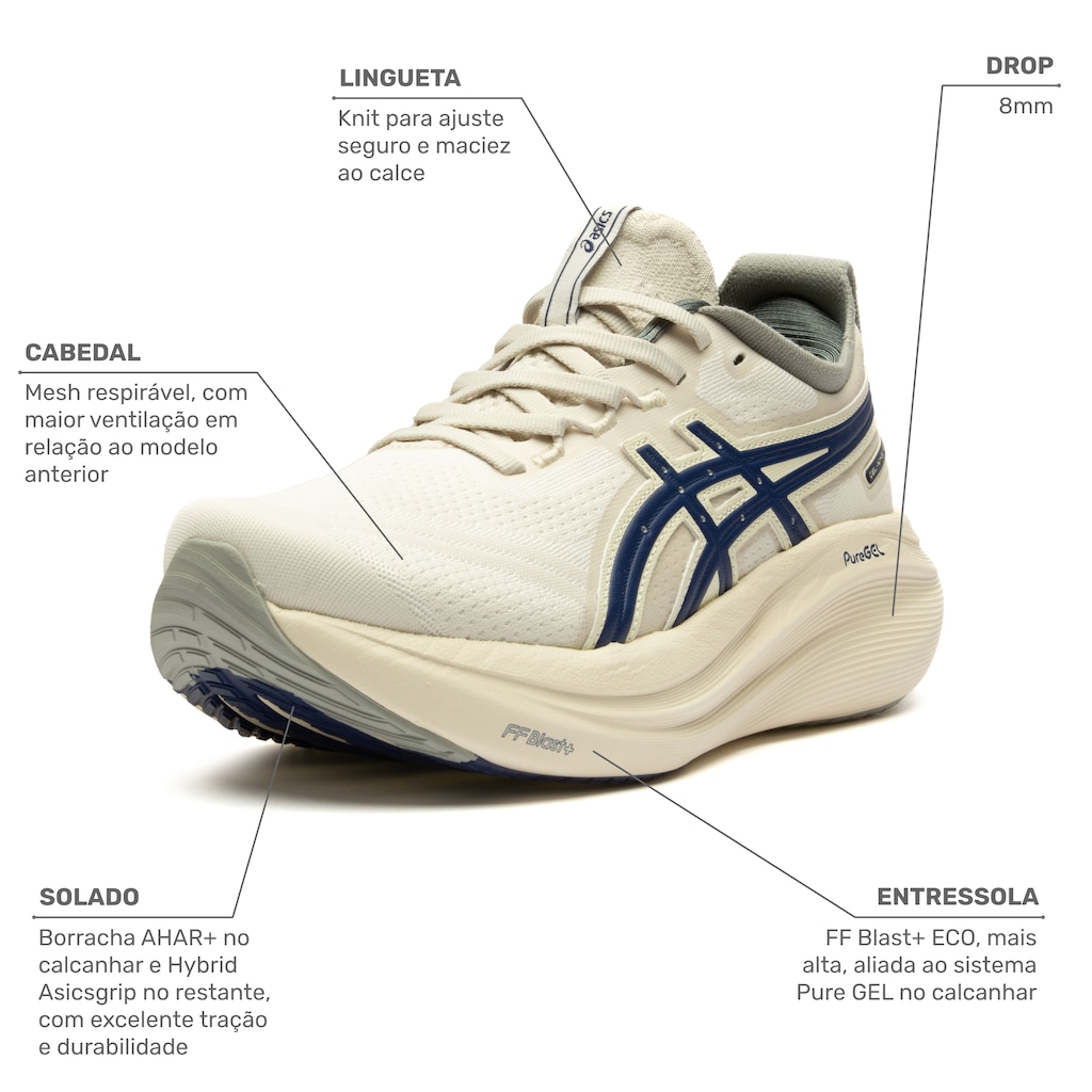 Tênis ASICS GEL-Nimbus 27 ATC Feminino | Centauro