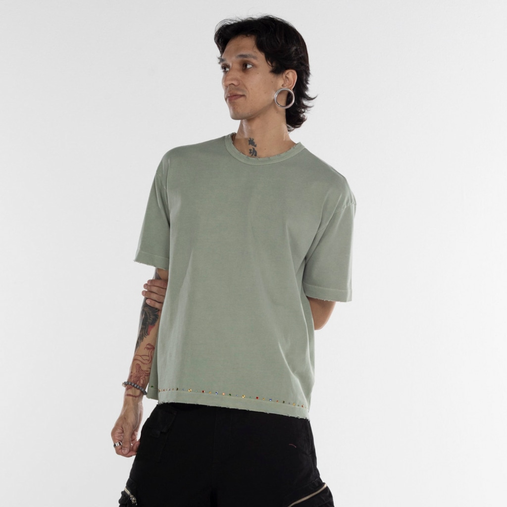 Imagem 3 do produto Camiseta Piet Manga Curta Gems Distressed Tee Olive