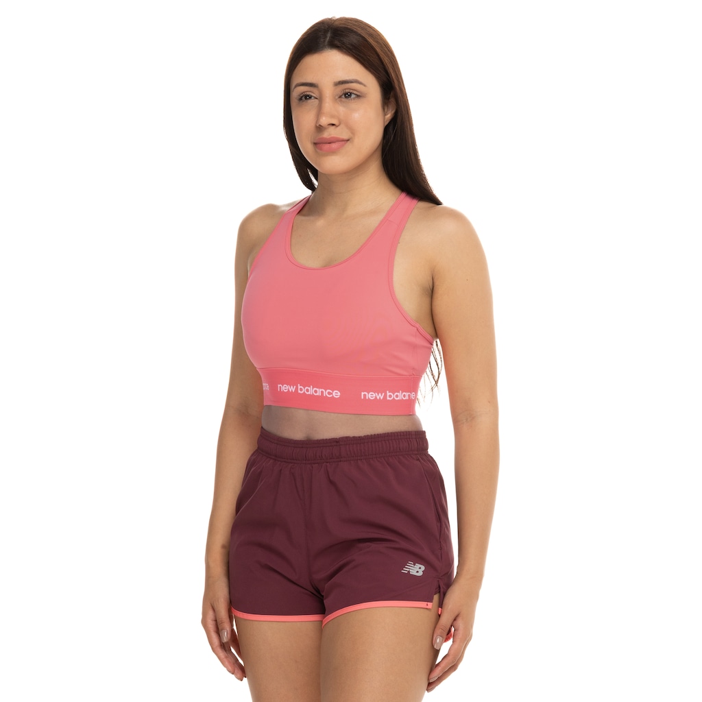 Top Fitness com Bojo Removível New Balance Média Sustentação Sport Essentials Active