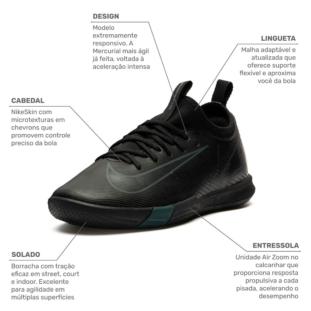 Chuteira Futsal Infantil Nike Zoom Mercurial Vapor 16 Academy em