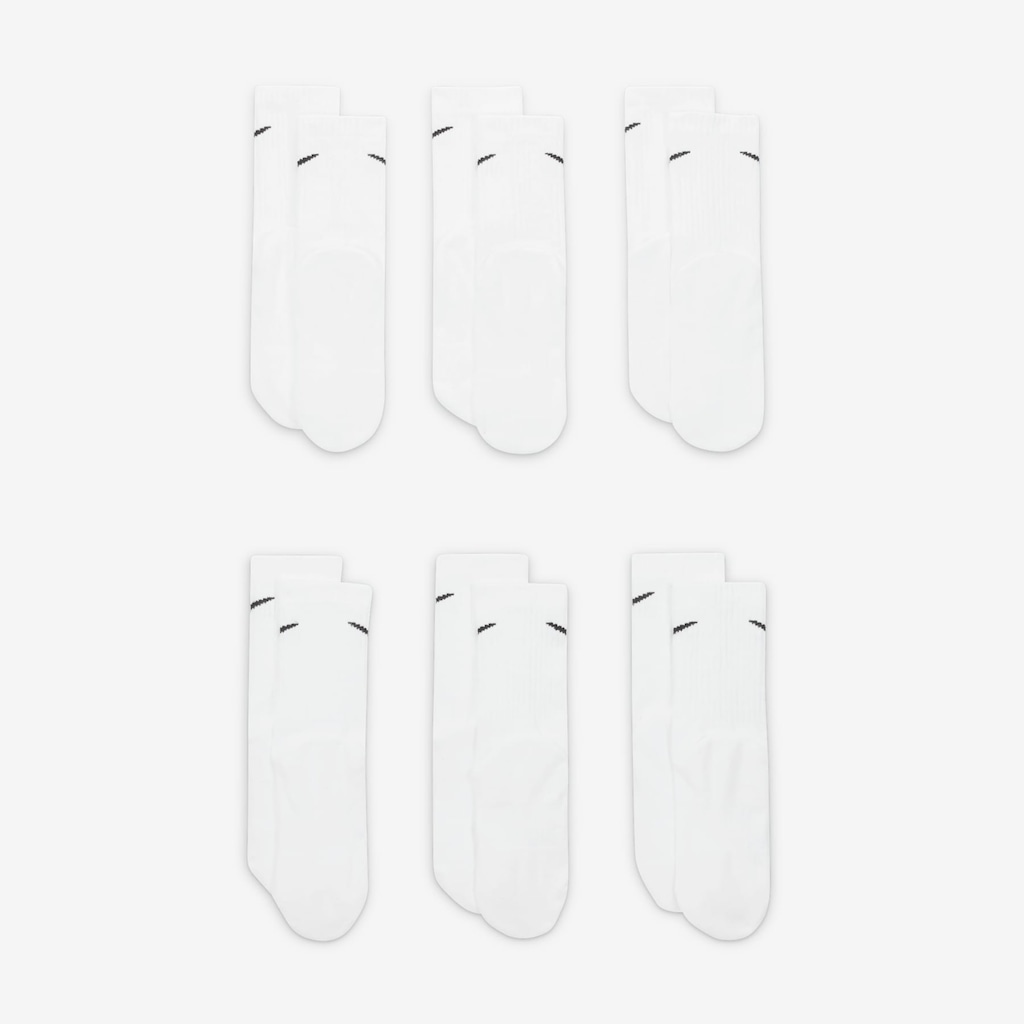 Kit de Meias Nike Everyday Cushioned Crew Adulto 6 Pares