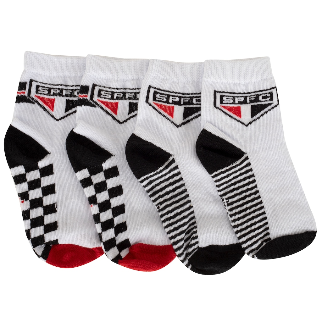 Kit de Meias do São Paulo Rikam Soquete Tamanho 25 ao 28