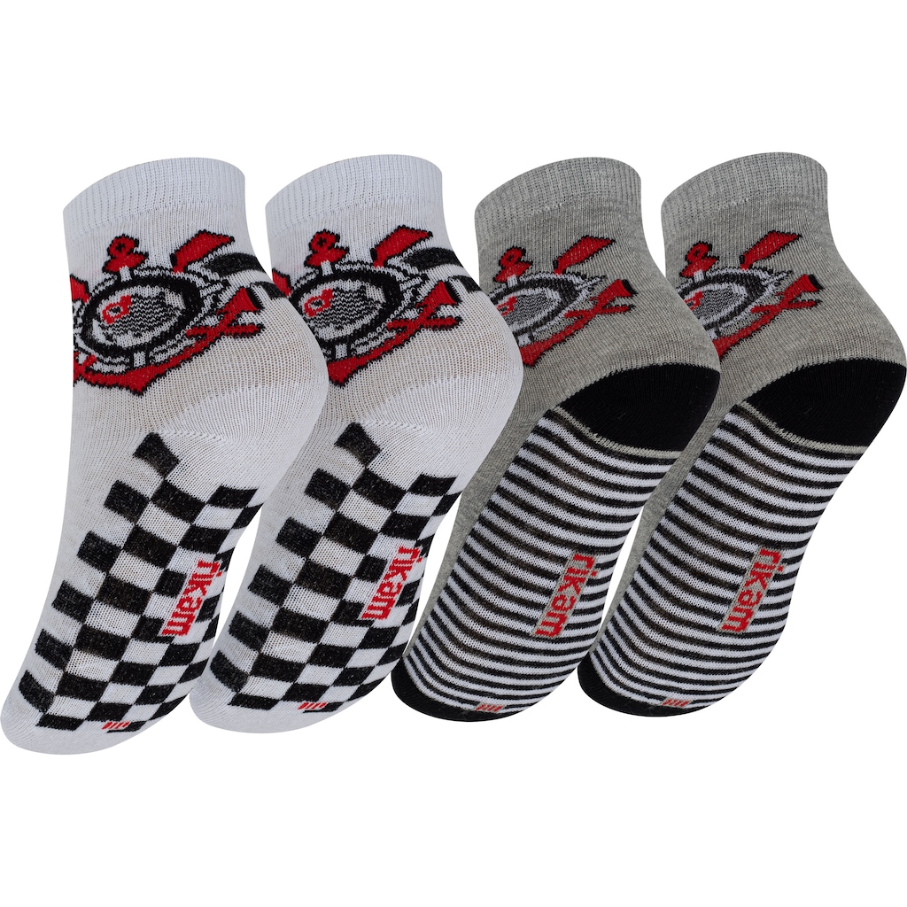 Kit de Meias do Corinthians Rikam Soquete Tamanho 25 ao 28