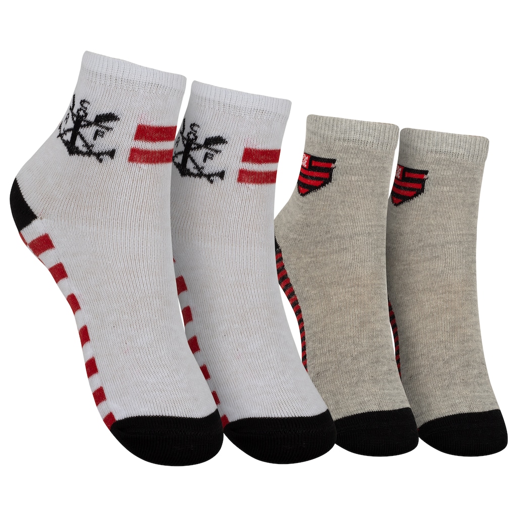 Kit de Meias do Flamengo Rikam Soquete Tamanho 25 ao 28