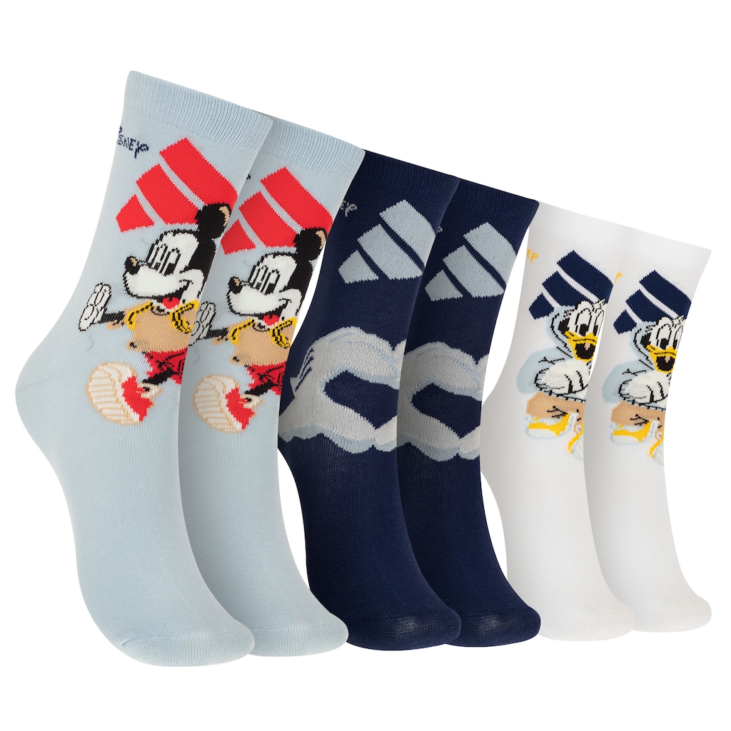 Imagem 1 do produto Kit de Meias adidas x Disney Mickey Mouse Cano Médio Infantil 3 pares
