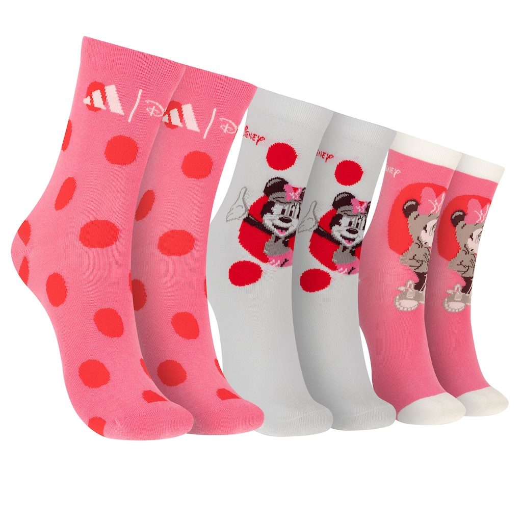 Imagem 1 do produto Kit de Meias adidas x Disney Minnie Cano Médio Infantil 3 pares