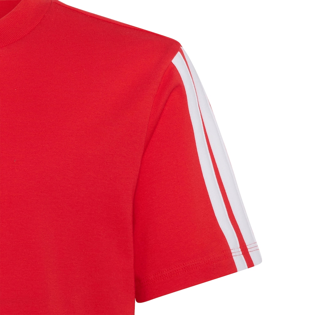 Camiseta adidas Manga Curta 3 Stripes - Infantil - Foto 4