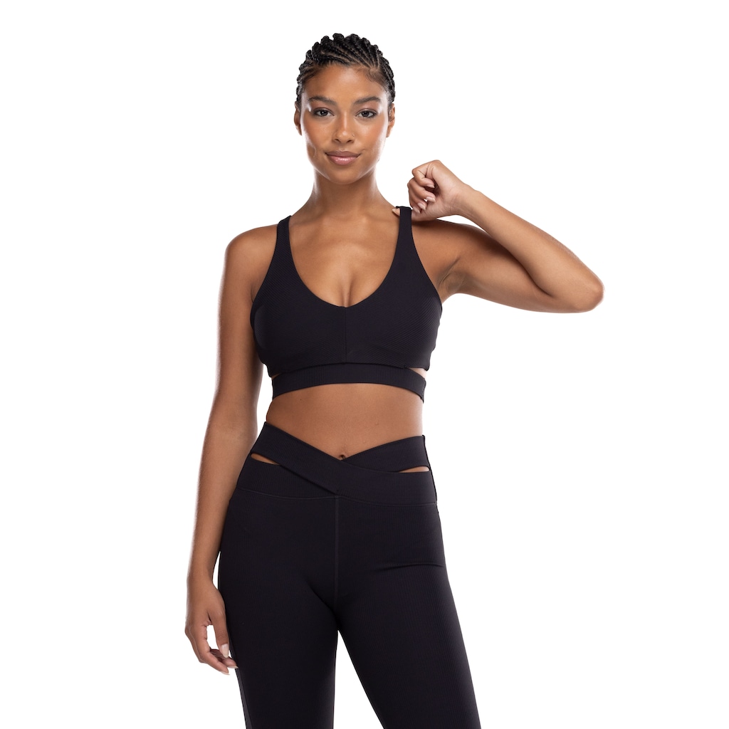 Top Fitness com Bojo Nike Baixa Sustentação Zenvy Rib Bra