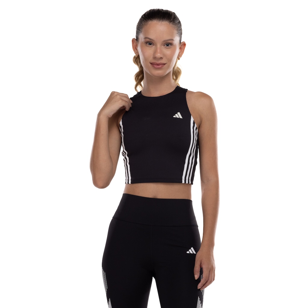 Blusa Regata Feminina adidas Own The Run 3 Listras