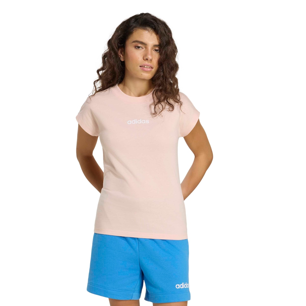 Camiseta Feminina adidas Manga Curta Logo Linear