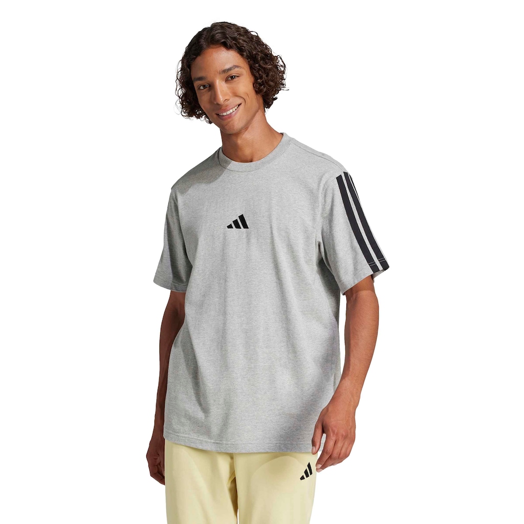 Camiseta Masculina adidas Manga Curta 3 Stripes