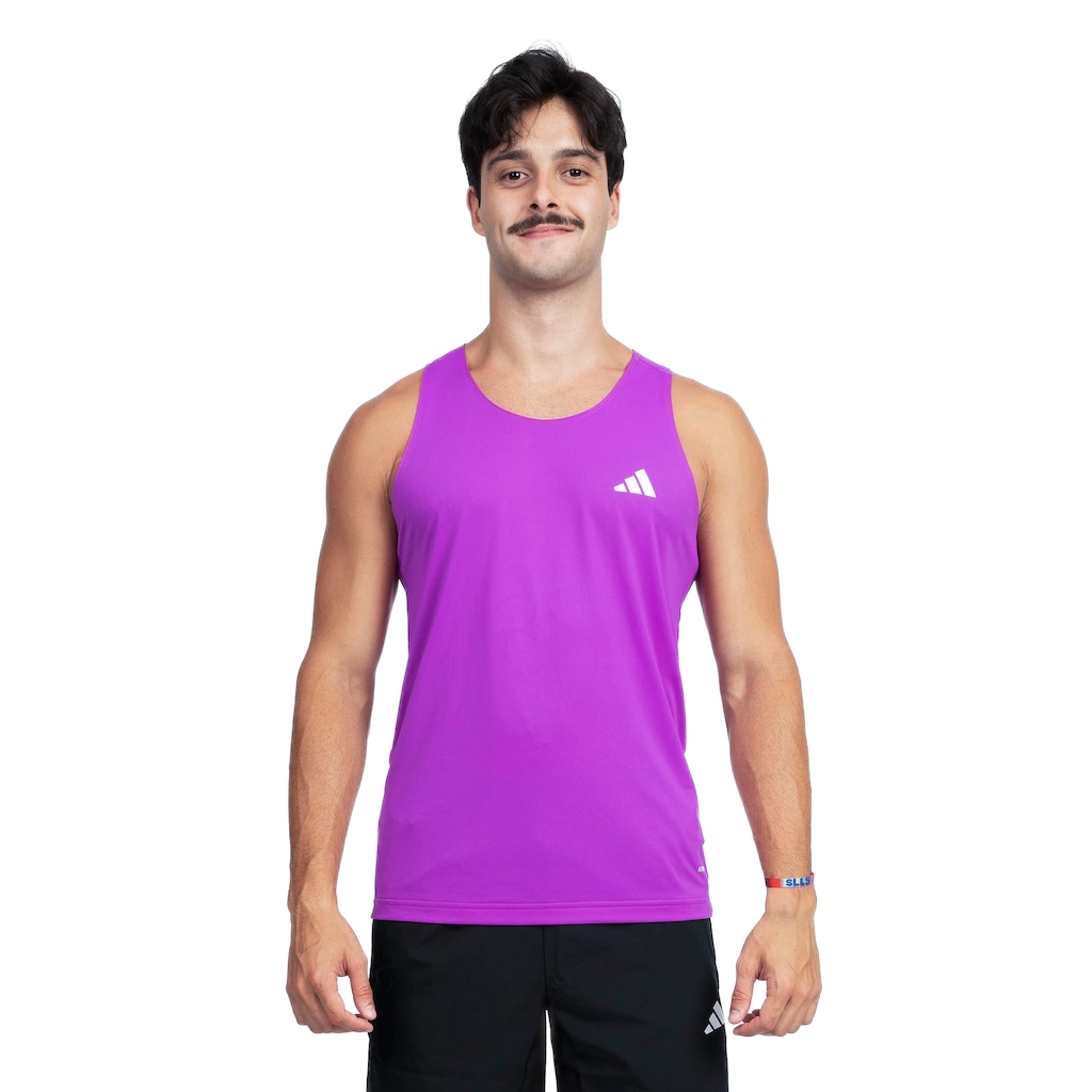 Camiseta Regata Masculina adidas Own The Run 3 Listras