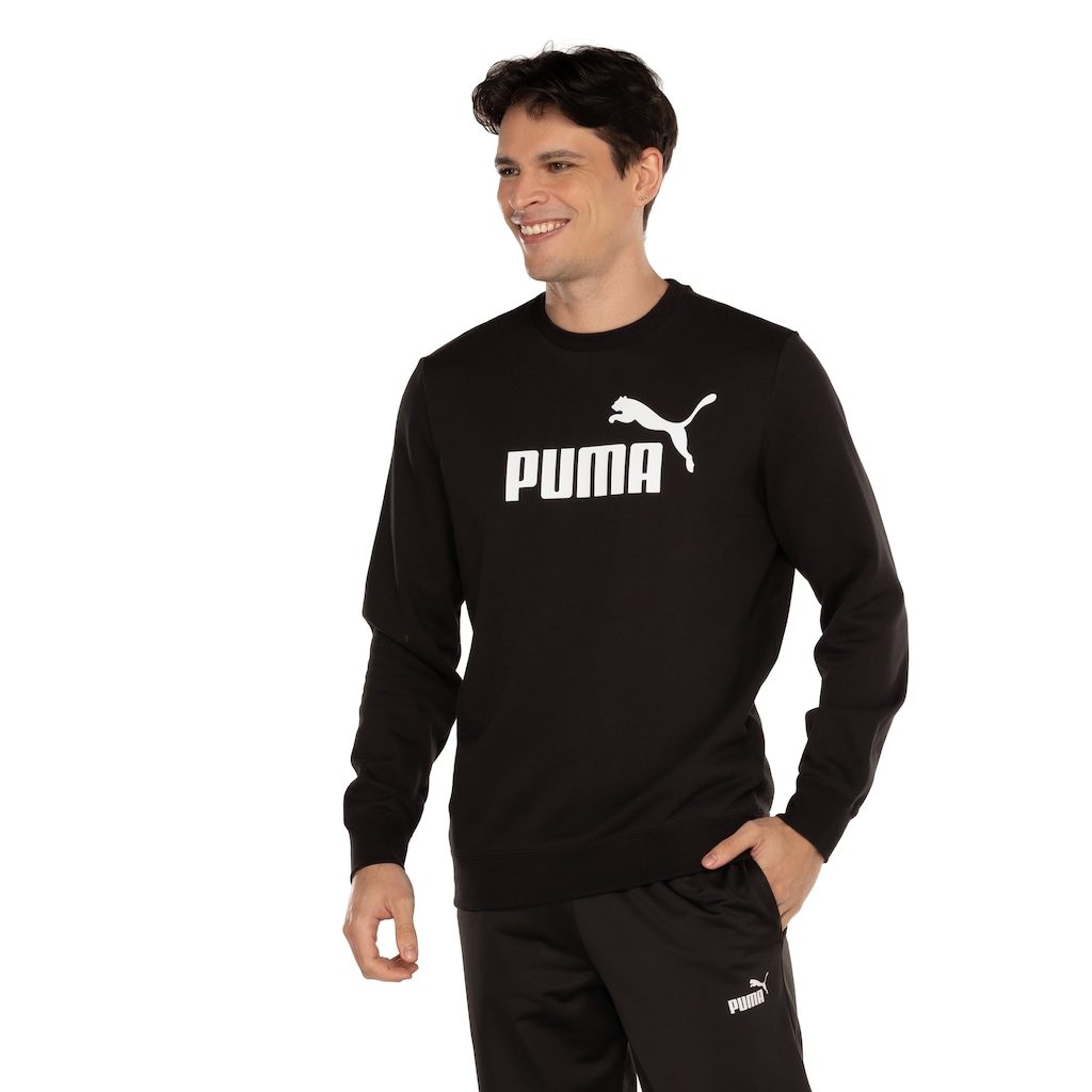 Blusão Masculino Puma Essentials 1 Logo Crew Fleece
