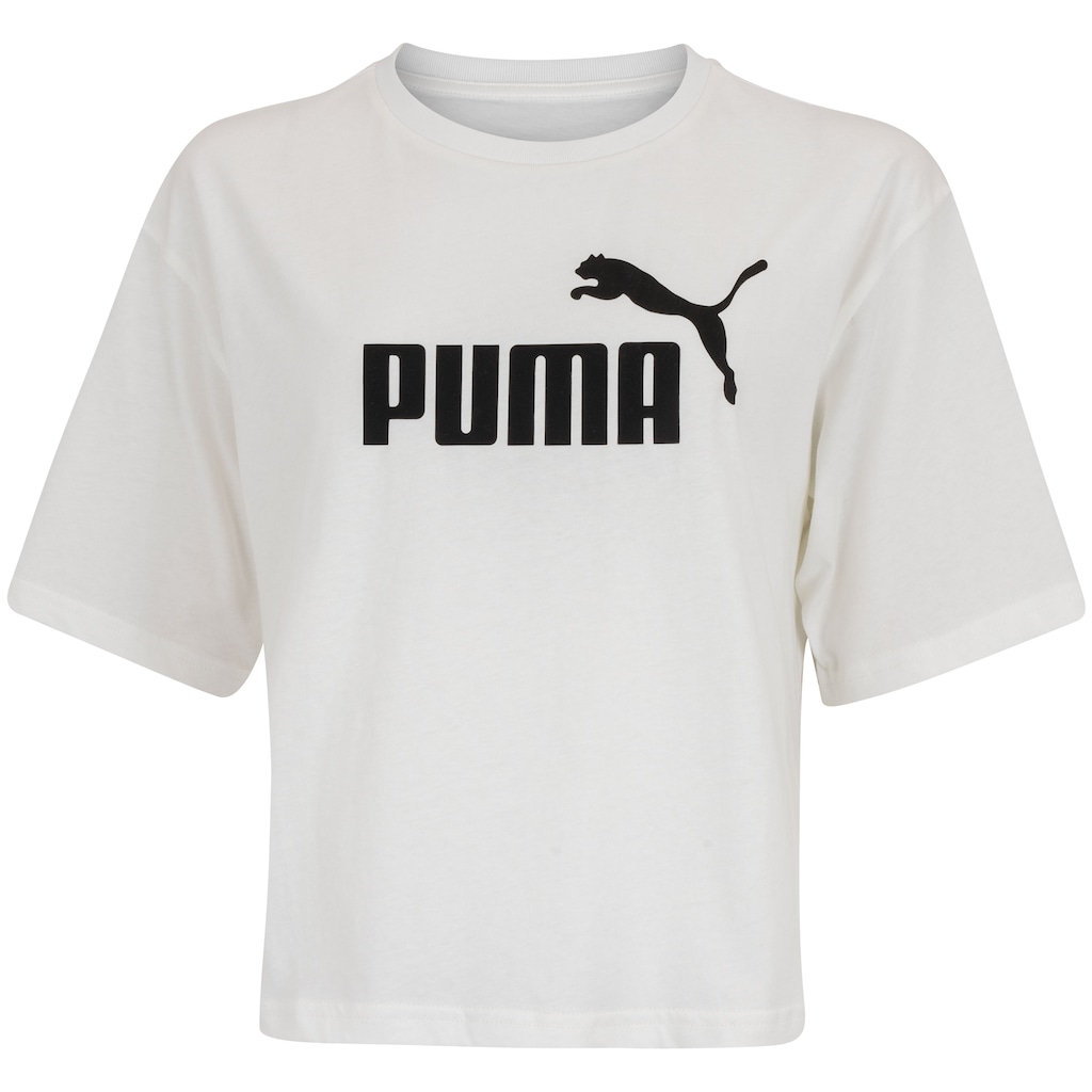 Blusa Cropped Feminina Puma Manga Curta Ess N1 Logo Relaxed