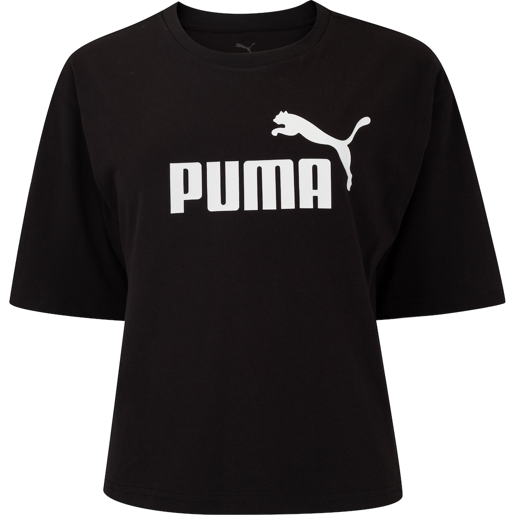 Blusa Cropped Feminina Puma Manga Curta Ess N1 Logo Relaxed