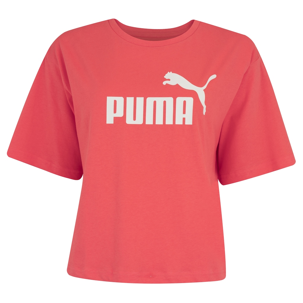 Blusa Cropped Feminina Puma Manga Curta Ess N1 Logo Relaxed
