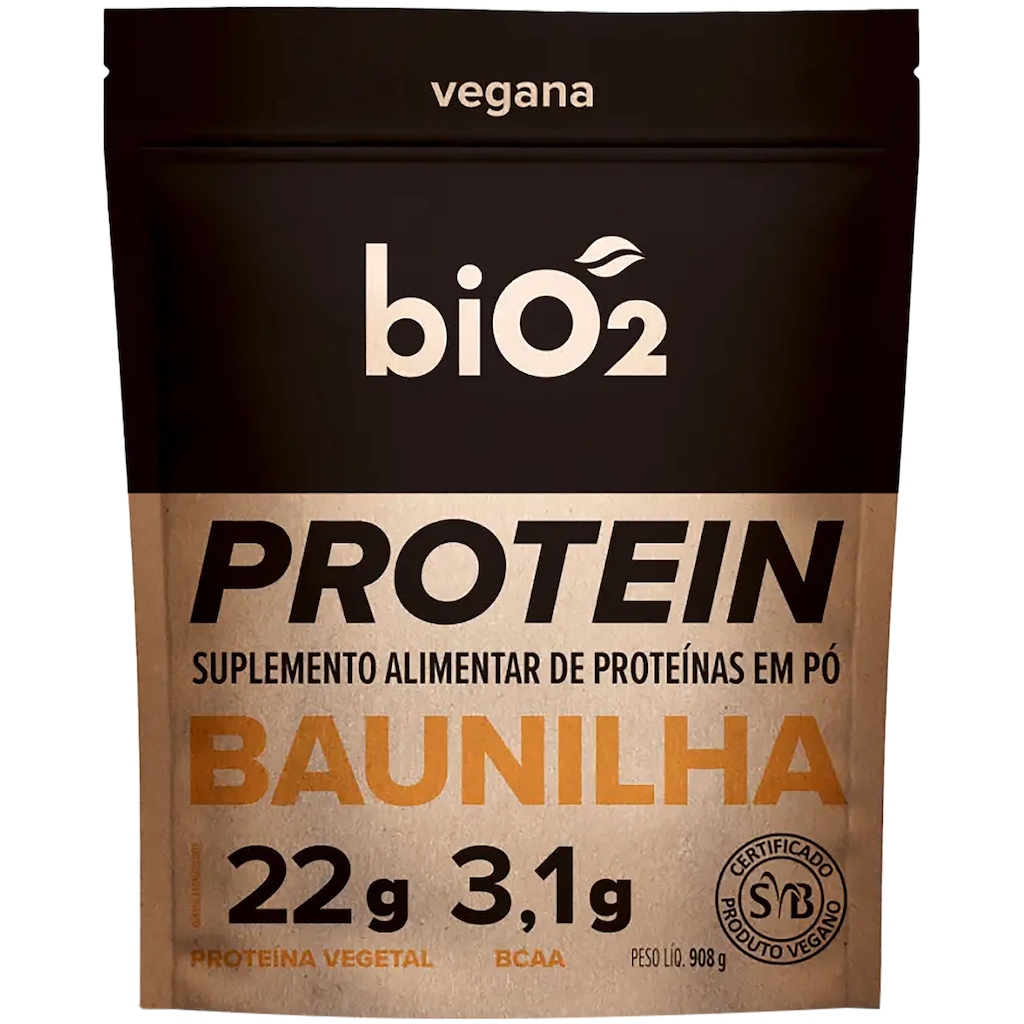Proteína Vegetal biO2 Arroz e Ervilha Sabor Baunilha Vegana Sem Glúten 908 g
