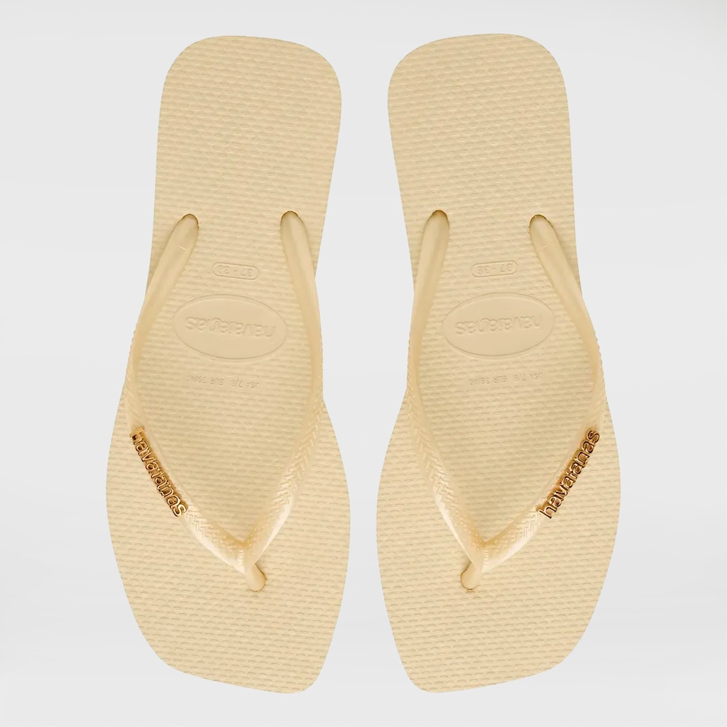 Chinelo Havaianas Slim Square Logo Metallic Adulto - Foto 1