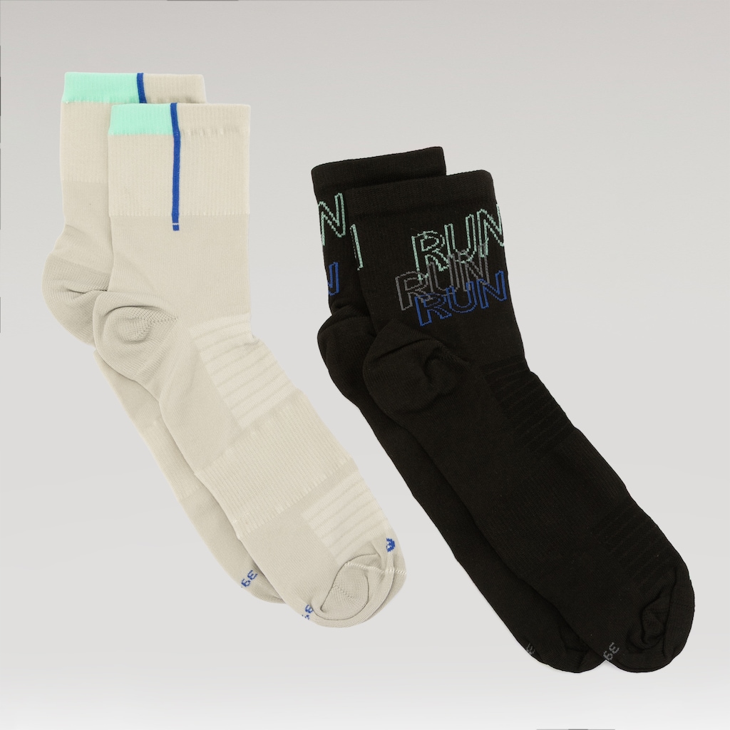 Kit Meias Para Corrida Esportiva Oxer Cano Médio com 2 Pares - Adulto