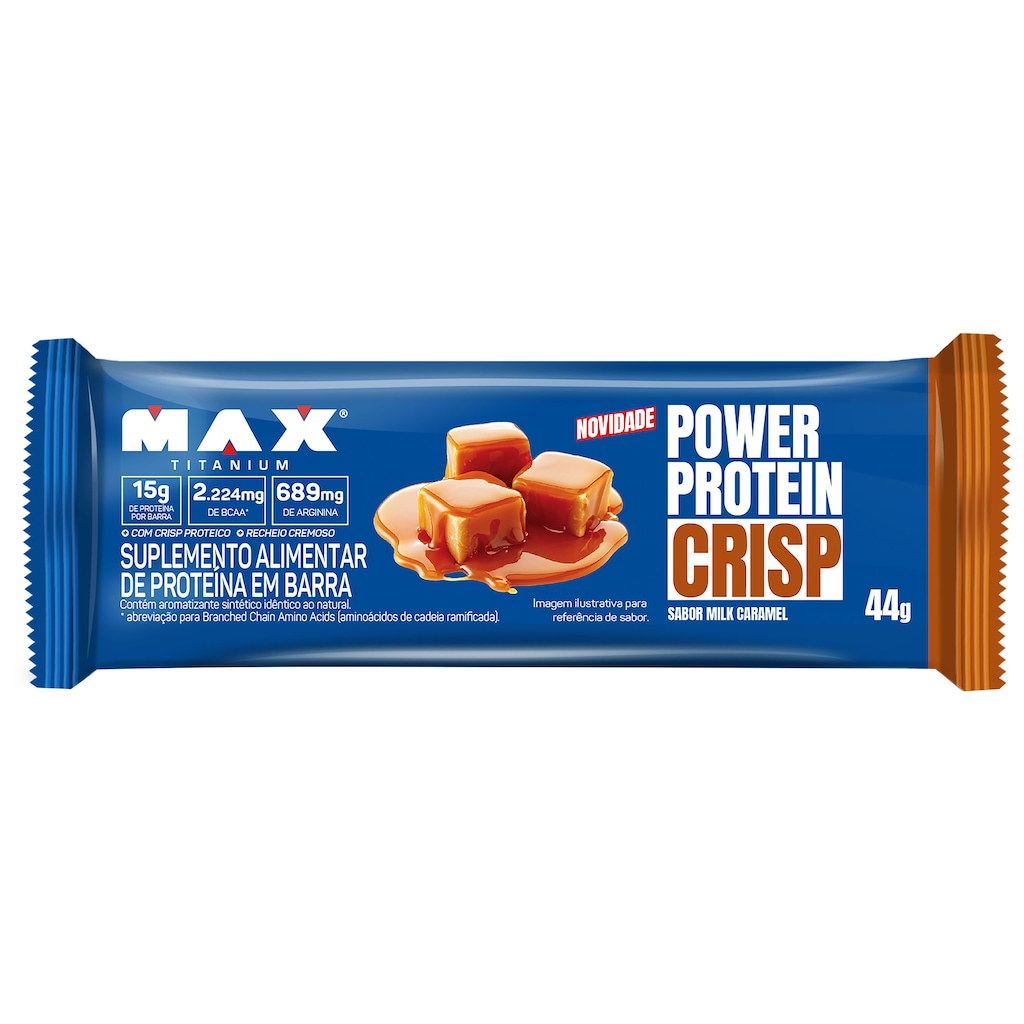 Barra de Proteína Power Protein Crisp Max Titanium Milk Caramel 60g