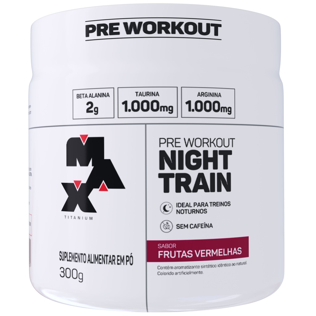 Pré-Treino Night Train Max Titanium Frutas Vermelhas 300g