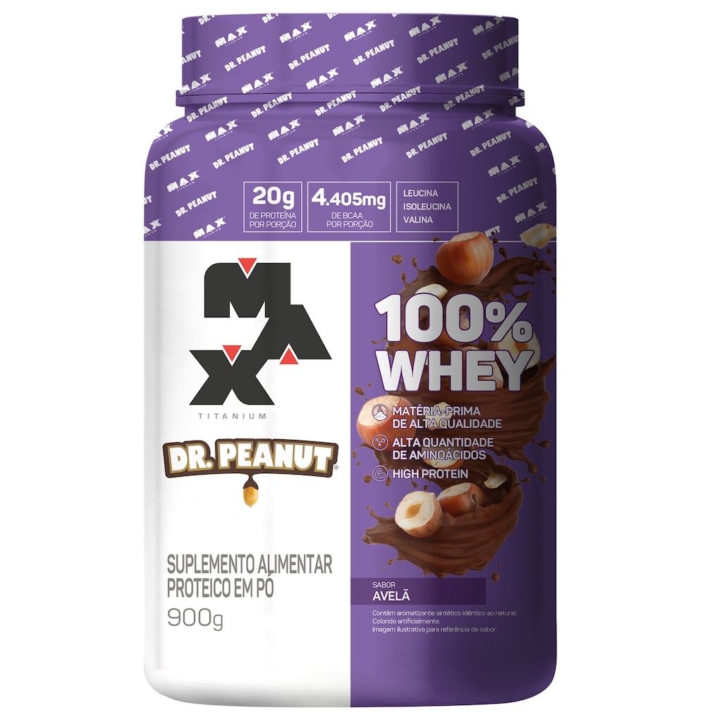 Whey Protein Dr. Peanut Max Titanium Avelã 900g