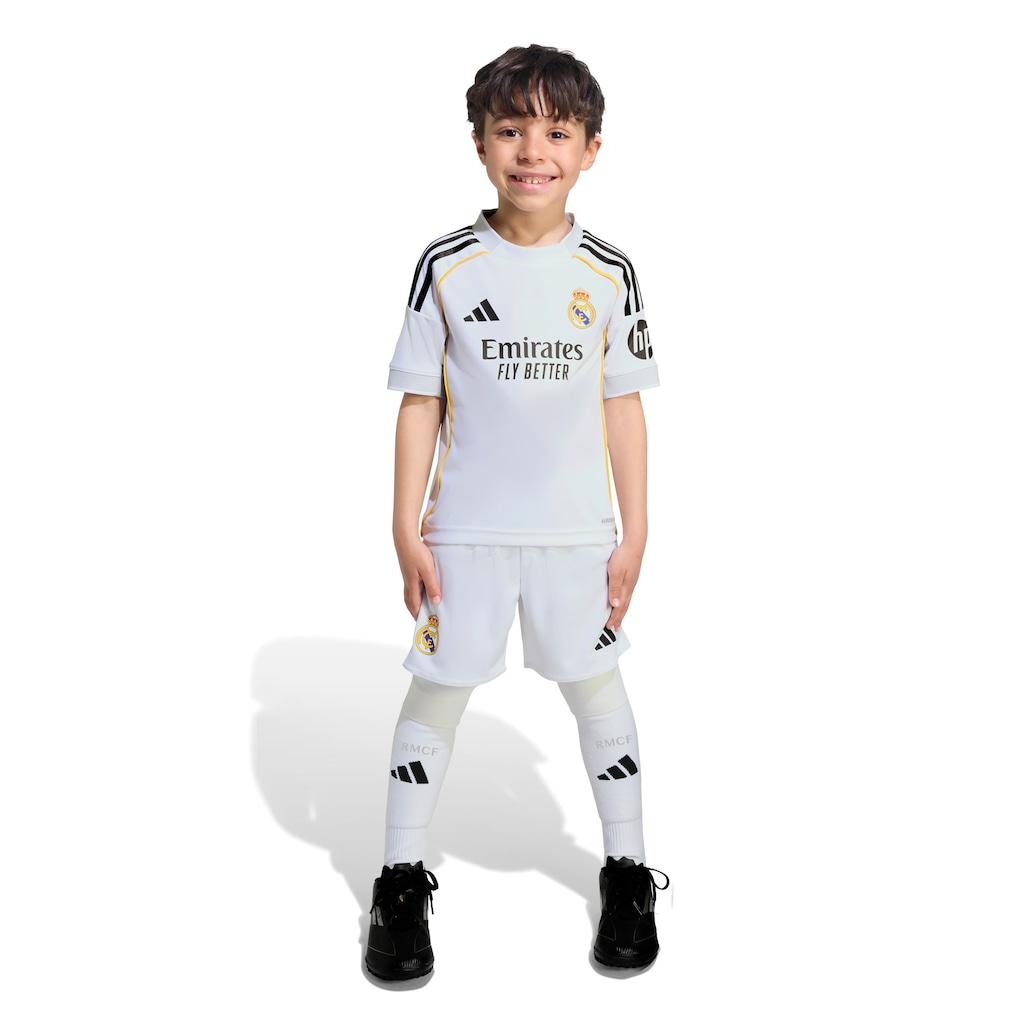 Kit de Uniforme do Real Madrid I 25/26 Infantil adidas Camiseta + Calção
