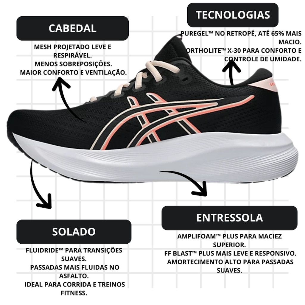 Imagem 3 do produto Tênis Feminino Asics Gel-Excite 11