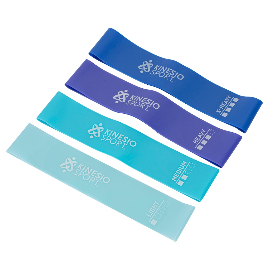 Kit com 4 Mini Bands Elásticas KinesioSport para Treino e Exercícios